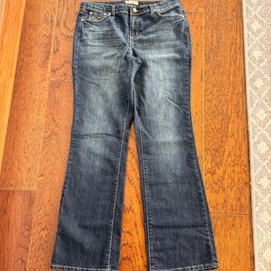 EARL JEANS Women's 10 Blue Jeans Boot Cut Dark Wash Jeans Denim Pants Studded